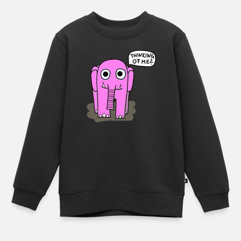 Éléphant rose - Sweat Premium enfant bio - noir