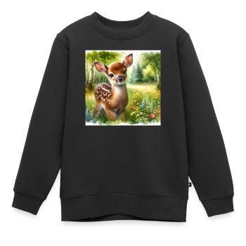 Fauve douce 1 - Sweat Premium enfant bio - noir - Devant - AI Model Kid Female (0cm)