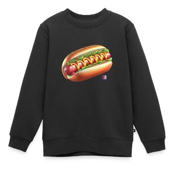 j’adore HotDOG - Sweat Premium enfant bio - noir - Devant - AI Model Kid Female (0cm)