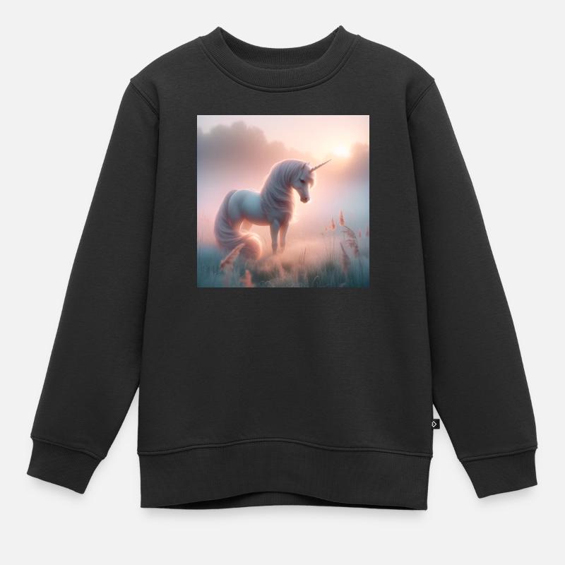 Einhorn - Kinder Premium Organic Sweatshirt - Schwarz