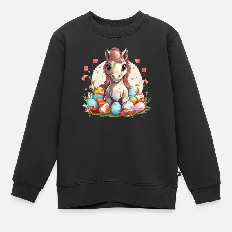 Easter eggs with bangs - Kids Premium Organic Sweatshirt - black