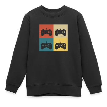Retro-Vintage-Konsole - Kinder Premium Organic Sweatshirt - Schwarz - Vorne - AI Model Kid Female (0cm)