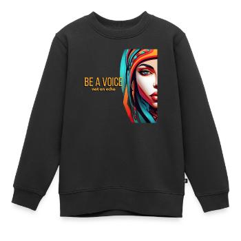 Soyez une voix - Sweat Premium enfant bio - noir - Devant - AI Model Kid Female (0cm)