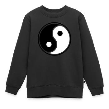 Authentischer Yin-Yang-Grafikdruck - Kinder Premium Organic Sweatshirt - Schwarz - Vorne - AI Model Kid Female (0cm)