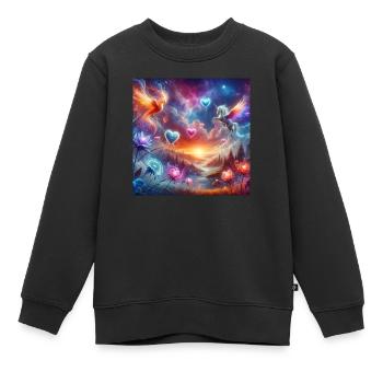 Créatures mystiques 1 - Sweat Premium enfant bio - noir - Devant - AI Model Kid Female (0cm)