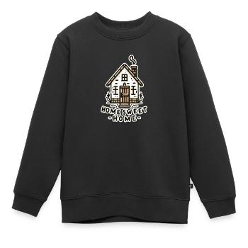 Home Sweet Home - Haus Illustration - Kinder Premium Organic Sweatshirt - Schwarz - Vorne - AI Model Kid Female (0cm)