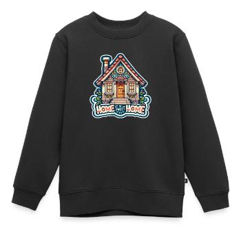 Home Sweet Home - Haus Illustration - Kinder Premium Organic Sweatshirt - Schwarz - Vorne - AI Model Kid Female (0cm)