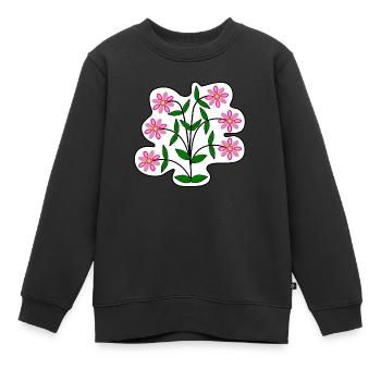 Autocollant Gerbera - Sweat Premium enfant bio - noir - Devant - AI Model Kid Female (0cm)