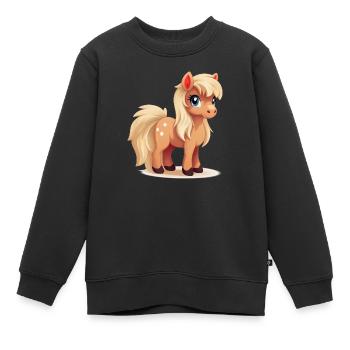L’amour Haflinger dans le style kawaii - Sweat Premium enfant bio - noir - Devant - AI Model Kid Female (0cm)