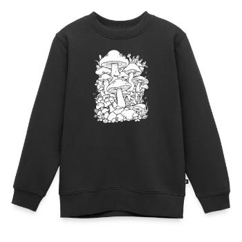 Pilze - Kinder Premium Organic Sweatshirt - Schwarz - Vorne - AI Model Kid Female (0cm)