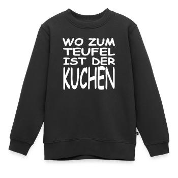 Kuchen - Kinder Premium Organic Sweatshirt - Schwarz - Vorne - AI Model Kid Female (0cm)