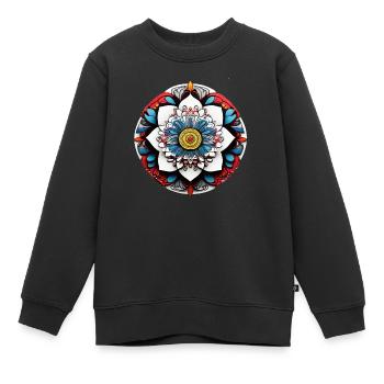 Mandala - Kinder Premium Organic Sweatshirt - Schwarz - Vorne - AI Model Kid Female (0cm)