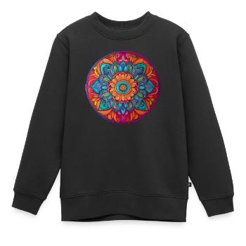 Mandala - Kinder Premium Organic Sweatshirt - Schwarz - Vorne - AI Model Kid Female (0cm)