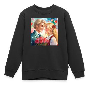 Verliebt sein, ist schön - Kinder Premium Organic Sweatshirt - Schwarz - Vorne - AI Model Kid Female (0cm)