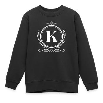 Buchstabe K Dekoration - Kinder Premium Organic Sweatshirt - Schwarz - Vorne - AI Model Kid Female (0cm)