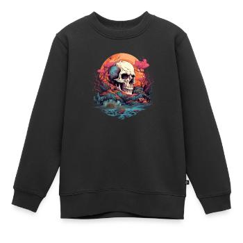 Psychedelic Reverie – Plongez dans un monde - Sweat Premium enfant bio - noir - Devant - AI Model Kid Female (0cm)