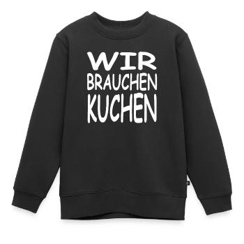 Kuchen - Kinder Premium Organic Sweatshirt - Schwarz - Vorne - AI Model Kid Female (0cm)