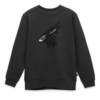 Aigle Oiseau de proie tête - Sweat Premium enfant bio - noir - Devant - AI Model Kid Female (0cm)