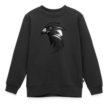 Aigle Oiseau de proie tête - Sweat Premium enfant bio - noir - Devant - AI Model Kid Female (0cm)