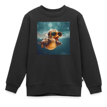 Canard - Sweat Premium enfant bio - noir - Devant - AI Model Kid Female (0cm)