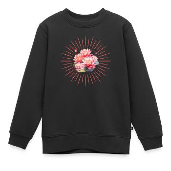 Yoga mit Strahlen Energie - Kinder Premium Organic Sweatshirt - Schwarz - Vorne - AI Model Kid Female (0cm)