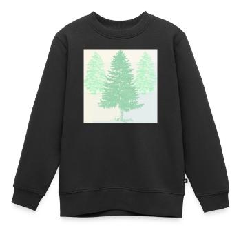 Pastellfarbene Kiefern. - Kinder Premium Organic Sweatshirt - Schwarz - Vorne - AI Model Kid Female (0cm)