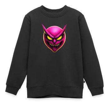 Rose méchant - Sweat Premium enfant bio - noir - Devant - AI Model Kid Female (0cm)