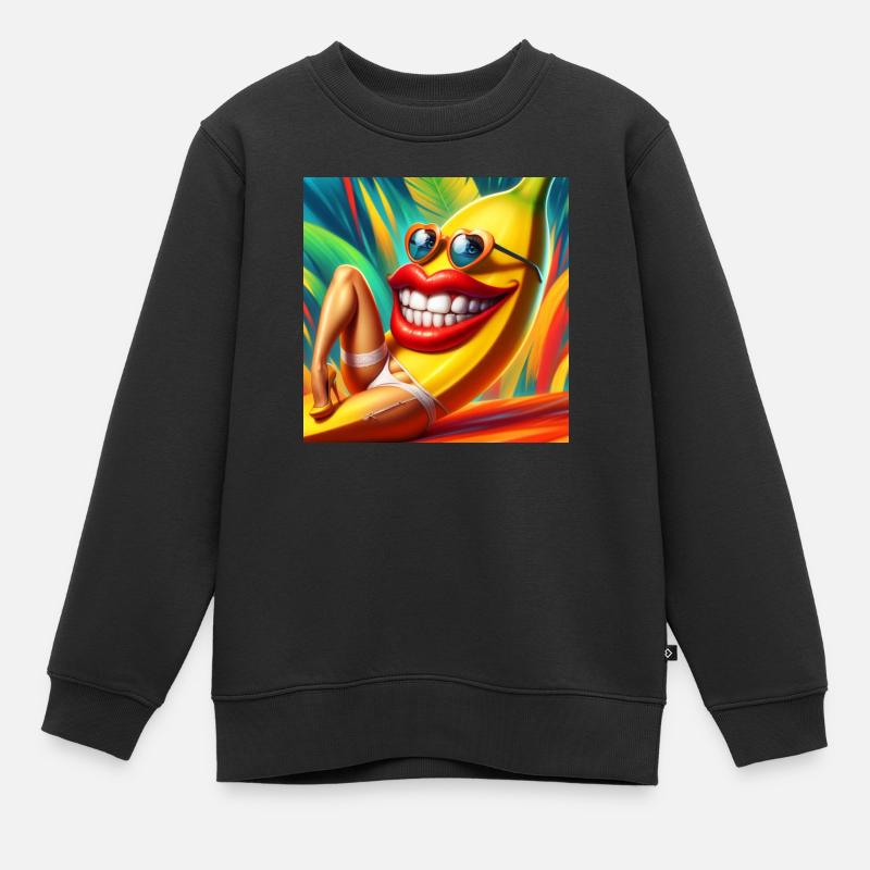 BANANE DRAGUEUSE - Sweat Premium enfant bio - noir