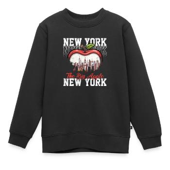 New York Das Big Apple Cartoon Stadtbild - Kinder Premium Organic Sweatshirt - Schwarz - Vorne - AI Model Kid Female (0cm)