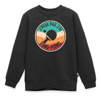 Ich kann nicht, ich habe Ping Pong - Kinder Premium Organic Sweatshirt - Schwarz - Vorne - AI Model Kid Female (0cm)