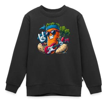 Rock 'n' Roll Rebell will Spass und Humor - Kinder Premium Organic Sweatshirt - Schwarz - Vorne - AI Model Kid Female (0cm)