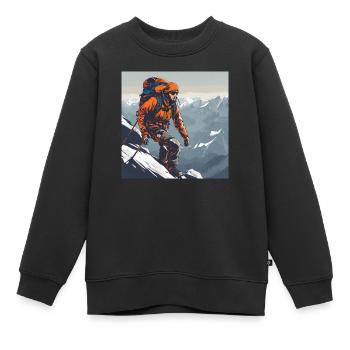 Bergsteigen - Kinder Premium Organic Sweatshirt - Schwarz - Vorne - AI Model Kid Female (0cm)