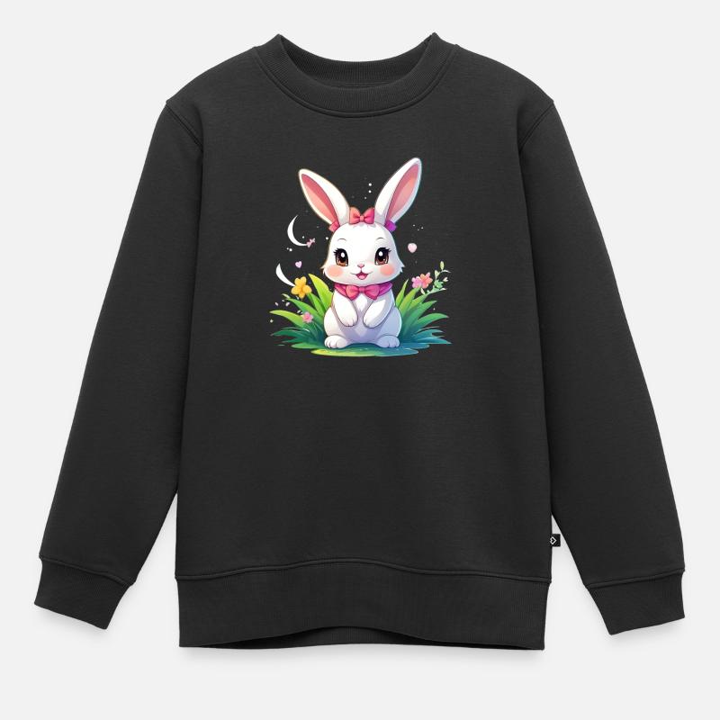 Lapin doux - Sweat Premium enfant bio - noir