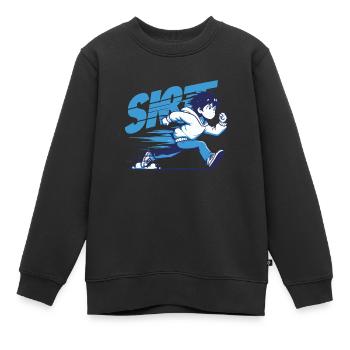 Dynamische Runner-Illustration - Kinder Premium Organic Sweatshirt - Schwarz - Vorne - AI Model Kid Female (0cm)