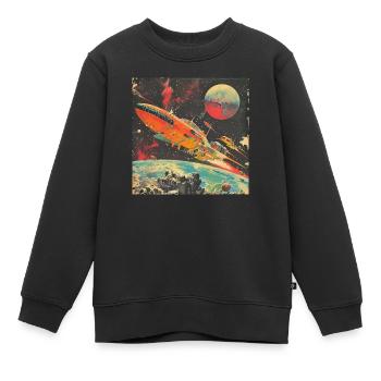 Spaceship - Kinder Premium Organic Sweatshirt - Schwarz - Vorne - AI Model Kid Female (0cm)