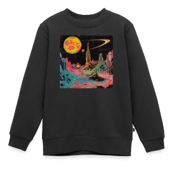 Planète - Sweat Premium enfant bio - noir - Devant - AI Model Kid Female (0cm)