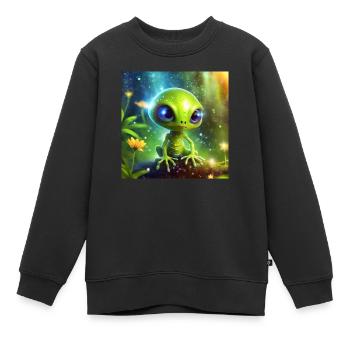 Glühwürmchen Niedlicher Alien-Charakter 57577 - Kinder Premium Organic Sweatshirt - Schwarz - Vorne - AI Model Kid Female (0cm)