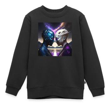 Glühwürmchen Person Ying Yang - Kinder Premium Organic Sweatshirt - Schwarz - Vorne - AI Model Kid Female (0cm)