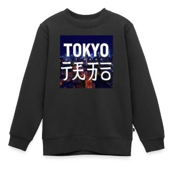 Tokyo - Sweat Premium enfant bio - noir - Devant - AI Model Kid Female (0cm)