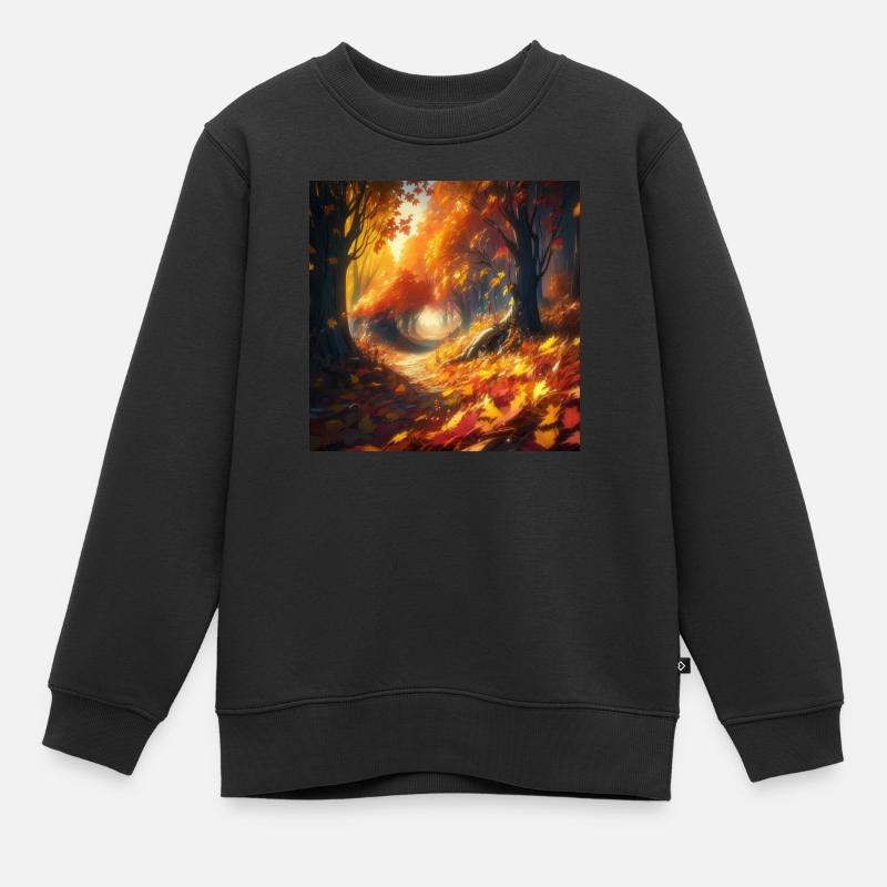 Herbstwelt - Kinder Premium Organic Sweatshirt - Schwarz
