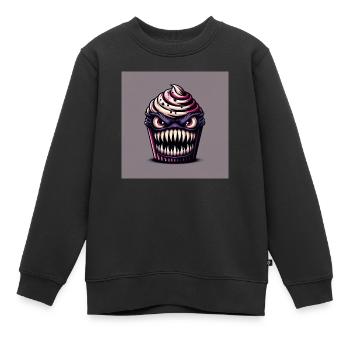 Angry Cupcake - Kinder Premium Organic Sweatshirt - Schwarz - Vorne - AI Model Kid Female (0cm)