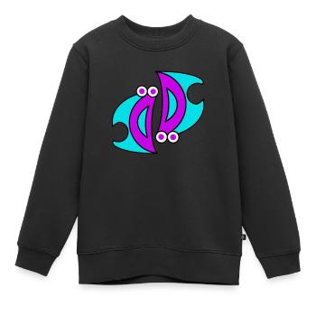 Doppel D.F. - Kinder Premium Organic Sweatshirt - Schwarz - Vorne - AI Model Kid Female (0cm)