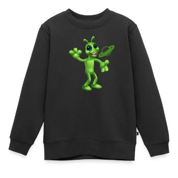 ET PLAYFUL - Kids Premium Organic Sweatshirt - black - Front - AI Model Kid Female (0cm)