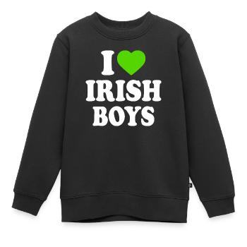 I love irish boys - Kinder Premium Organic Sweatshirt - Schwarz - Vorne - AI Model Kid Female (0cm)