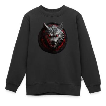 Loup du diable - Sweat Premium enfant bio - noir - Devant - AI Model Kid Female (0cm)