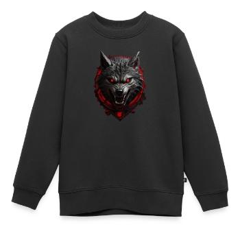 Teufels Wolf - Kinder Premium Organic Sweatshirt - Schwarz - Vorne - AI Model Kid Female (0cm)