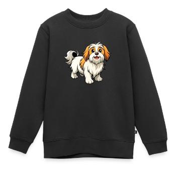 Confident Lhasa Apso Parade - Kids Premium Organic Sweatshirt - black - Front - AI Model Kid Female (0cm)