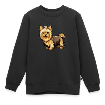 Schlanker Seidenterrier stolziert auf Hundeausstellung - Kinder Premium Organic Sweatshirt - Schwarz - Vorne - AI Model Kid Female (0cm)