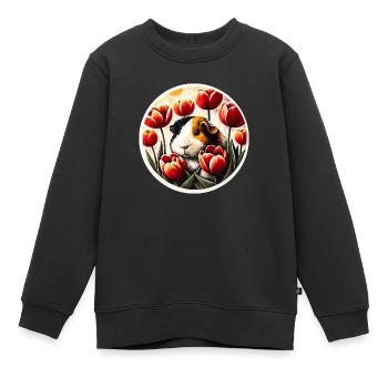 Meerschweinchen - Kinder Premium Organic Sweatshirt - Schwarz - Vorne - AI Model Kid Female (0cm)