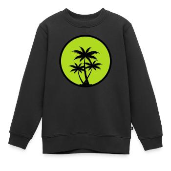 palmen - Kinder Premium Organic Sweatshirt - Schwarz - Vorne - AI Model Kid Female (0cm)